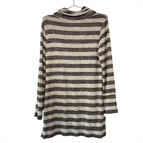 MARKET & SPRUCE Granita Striped Knit Sweater Dress‎ - Small - black, grey - cowl - Picture 5 of 7